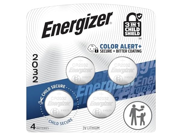 (4 PACK) Energizer 2032 Batteries - 3V Lithium Coin Batteries