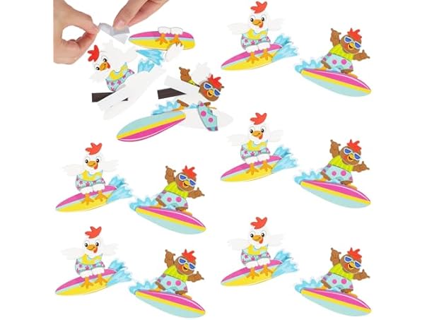 Fun Express Surfing Chicken Magnet Kit 12Pk