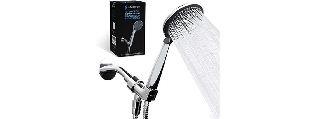 3-Function Handheld Shower Head w/ Hose