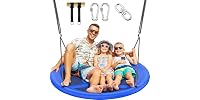 Everyfun 43" Saucer Tree Swing for Kids Adult, Blue