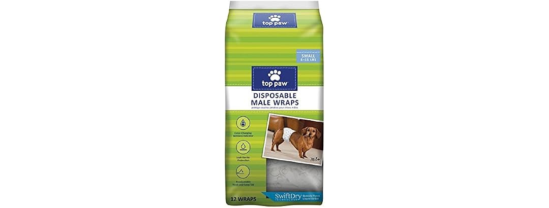 Top Paw Disposable Male Wrap Dog Diapers (Small)