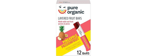 12CT Pure Organic, Layered Fruit Bars, Pineapple Passionfruit