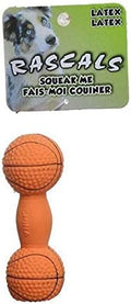 Rascals 4" Basketball Dumbbell Latex Dog Toy