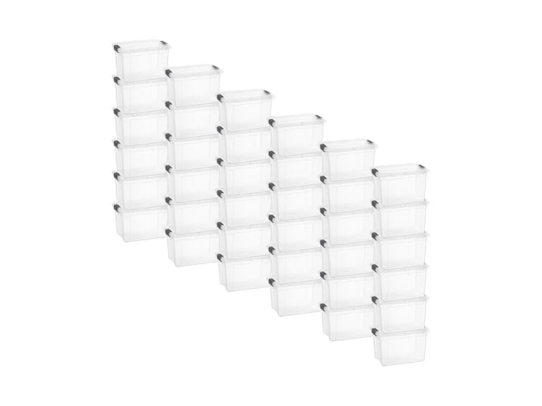 Superio Clear Storage Box with Lid, 2.5 Quart 36 Pack