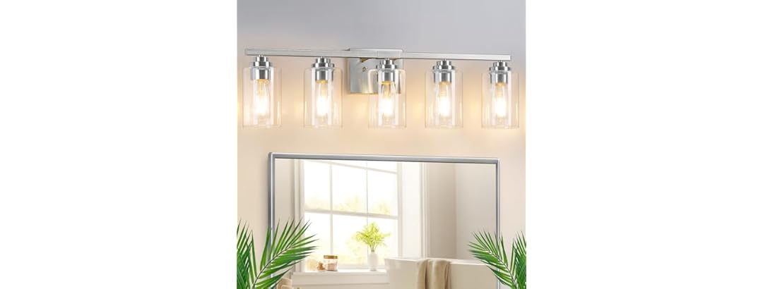 5-Light Bathroom Light Fixtures, 31" Modern Vanity Lights