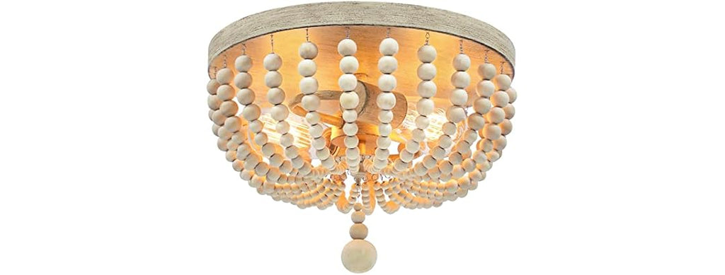 VerRon Farmhouse Wood Beaded Chandelier