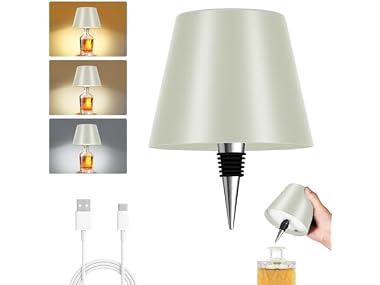 Beige Shade Wireless Bottle Lamp