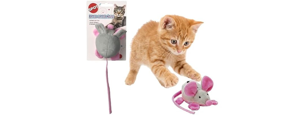 SPOT Rattle Clatter Mouse Catnip Cat Toy, Plu