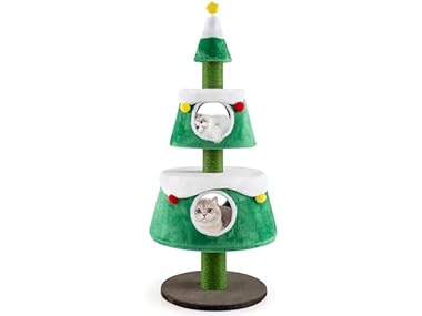 PETSITE 60 inch Cat Christmas Tree, Cute Cat Tower