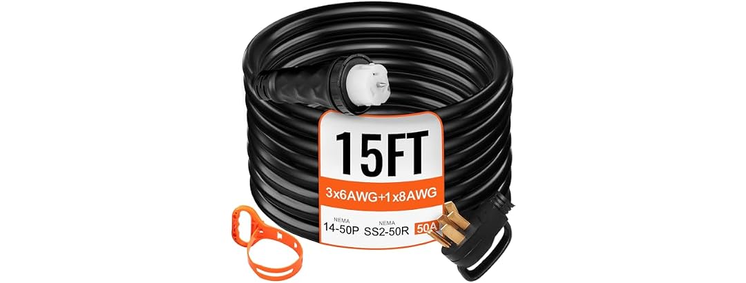 15FT Generator Power Cord 50-Amp 125/250-volt
