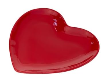Ceramic Plate Heart-Shaped Mini Tray, Small, Red