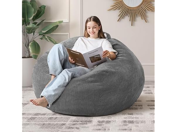 Cansunna 4FT Teardrop Bean Bag Chair Grey