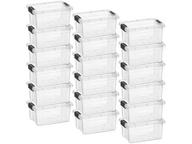 Superio Clear Storage Box with Lid, 3.5 Quart 18 Pack