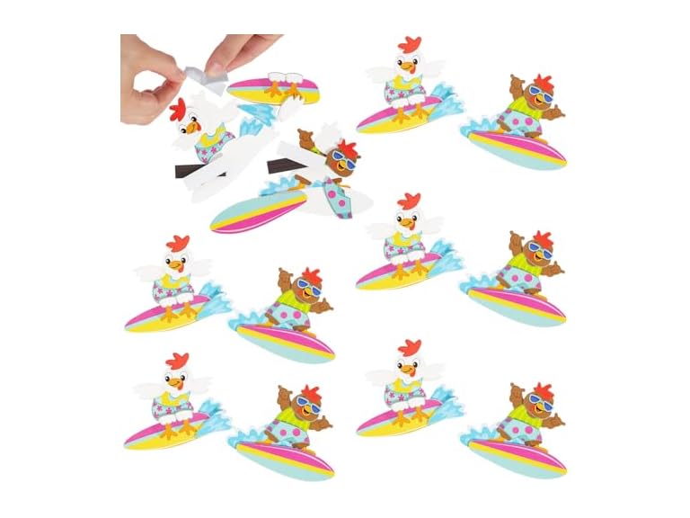 Fun Express Surfing Chicken Magnet Kit 12Pk