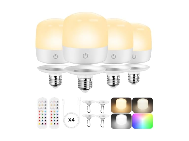 YoChoice T103 Rechargeable Light Bulb 4Pack
