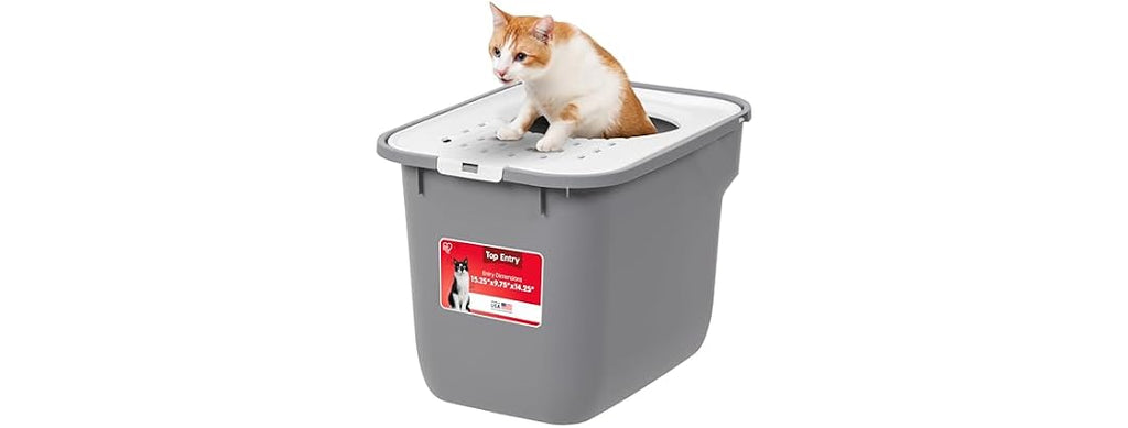 IRIS USA Large Top Entry Cat Litter Box with