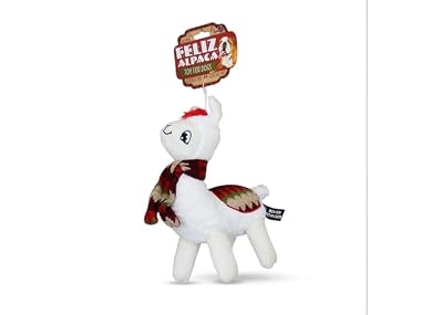 Bow Wow Pet Feliz Alpaca with Scarf Plush Squeaky Dog Toy