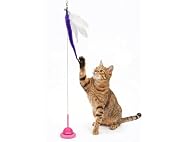 ASPCA Suction Cup Cat Toy Interactive Wand, Pink