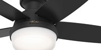 Hunter Fan 48" Light & Remote, Matte Black