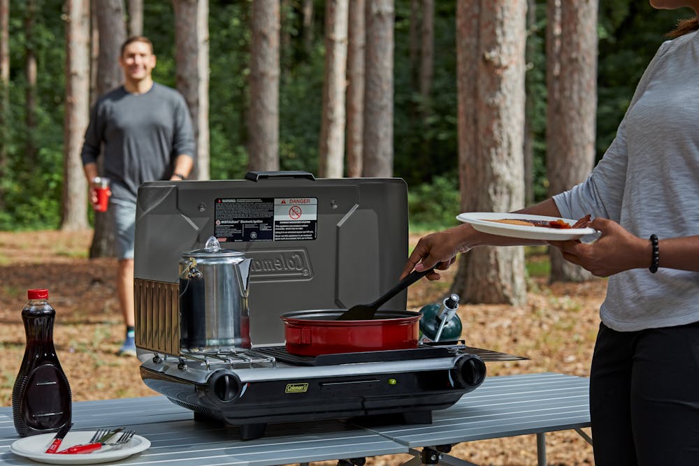 Deluxe Tabletop Propane 2-in-1 Grill/Stove, 2-Burner
