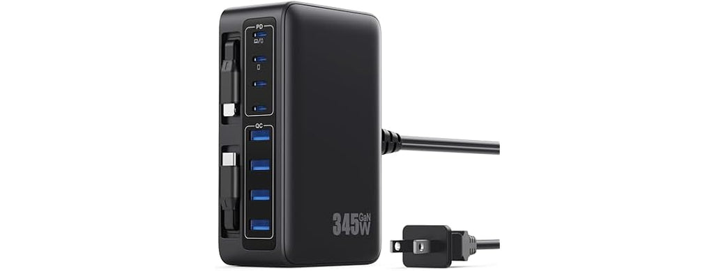345W USB C 10 in 1 Retractable Wall Charger