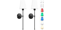 VerRon Battery Operated Wall Sconces Set of 2, Black