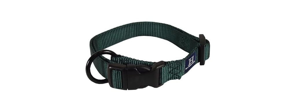 Hamilton Adjustable Nylon Dog Collar, Dk Green