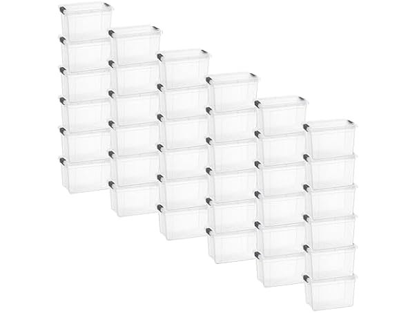 Superio Clear Storage Box with Lid, 2.5 Quart 36 Pack