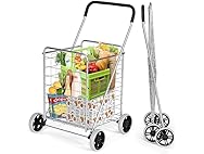IRONMAX Folding Shopping Cart Silver