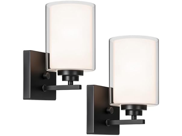 VerRon Set of 2 Wall Sconces, Black
