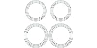 4 Pack 12 & 14" Metal Wire Wreath Frame