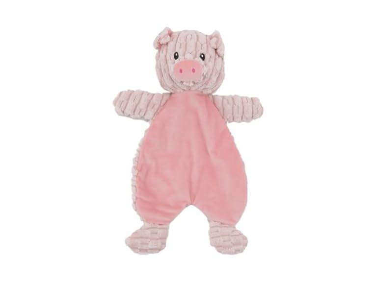 Linzy Plush Flat Crinklez Pig Dog Toy, Soft Squeaky