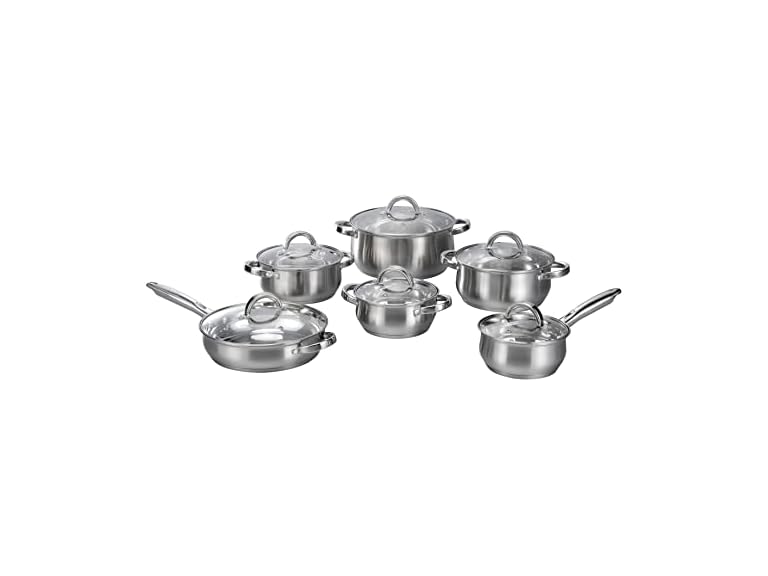 12-Piece Cookware Sets with Glass Lid