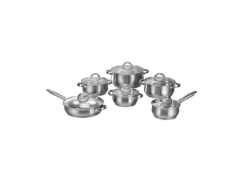 12-Piece Cookware Sets with Glass Lid