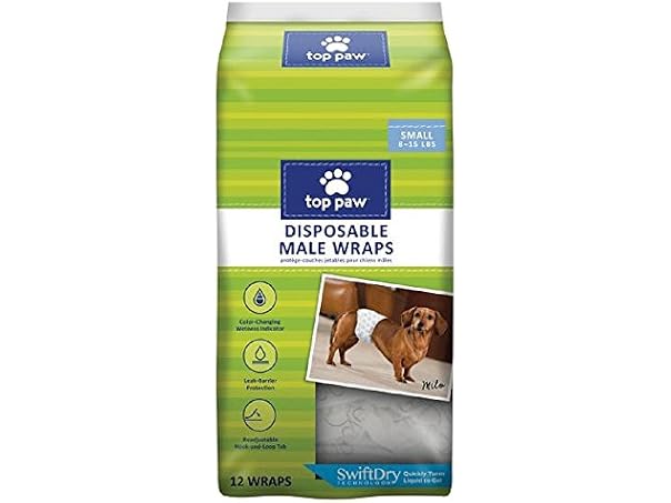 Top Paw Disposable Male Wrap Dog Diapers (Small)