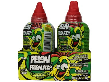 4PK PELONAZO Candy, Tamarind Push-Pops, 14.1 Oz