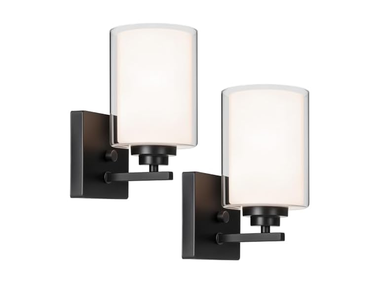 VerRon Set of 2 Wall Sconces, Black