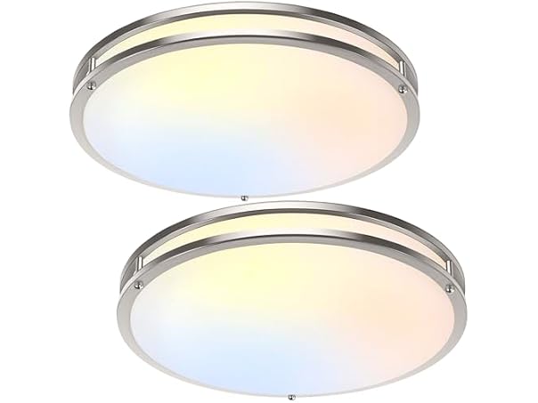 TOBUSA 18inch 50W LED Flush Mount Ceiling Lights 5600lm, 2 Pack