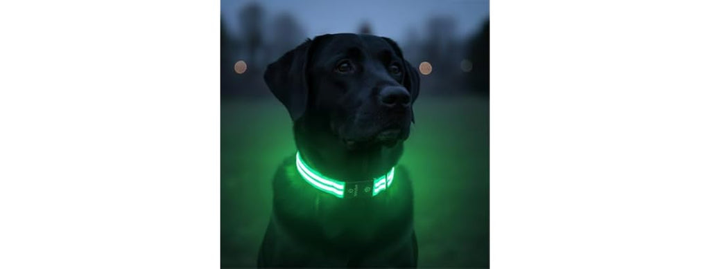 Tractive LED Light Up Dog Collar USB Rechargeable (Green)