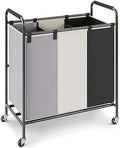 3-Section Laundry Basket, Heavy Duty Laundry