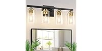 4-Light Bathroom Light Fixtures, 27" Modern Vanity