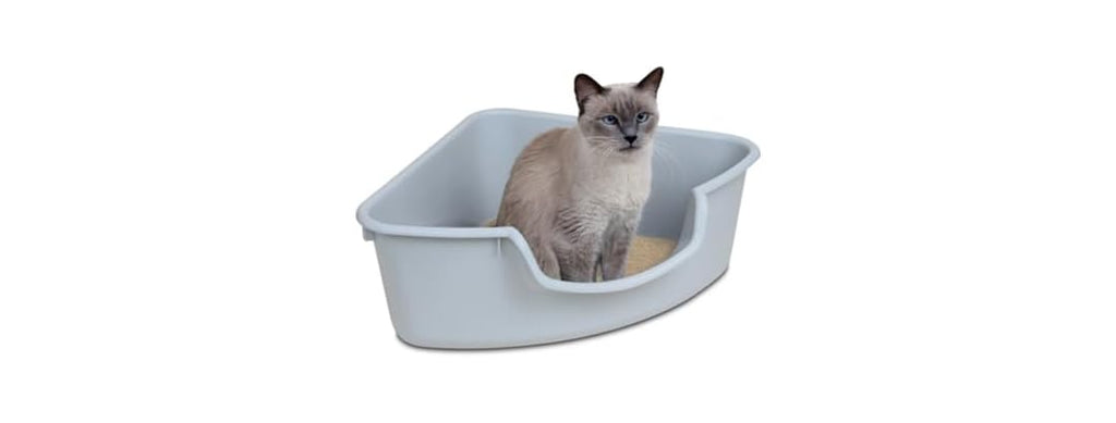 SmartCat Corner Litter Box, Gray