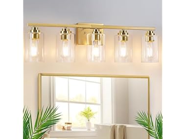 VerRon 5-Light Gold Bathroom Light Fixtures, 31"
