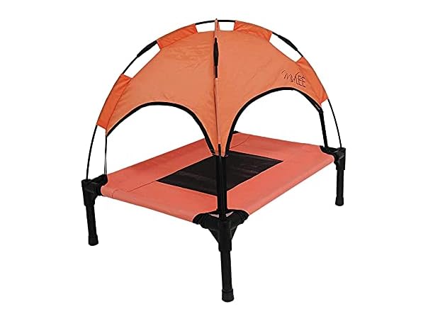 Midlee Salmon Dog Cot with Canopy (24" x 30")