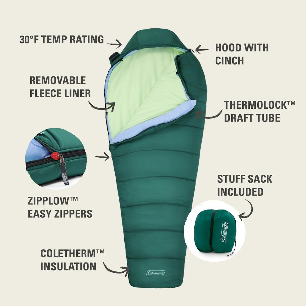 Cozy 30°F Sleeping Bag with Integrated Liner