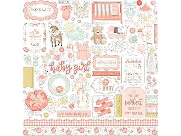It's A Girl Cardstock Stickers 12x12"