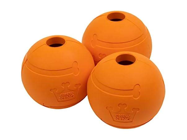 Chew King Dog 2.5" Bacon Flavor Rubber Balls 3 Pk