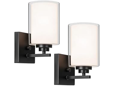 VerRon Set of 2 Wall Sconces, Black