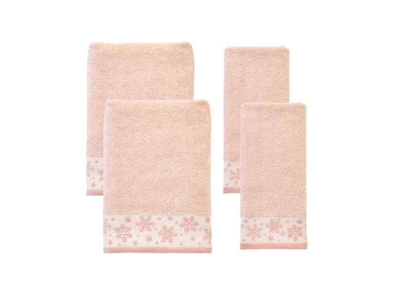 Winter Heather Snowflake 100% Cotton Premium 4-Pc Towel Set