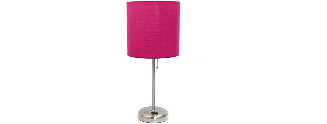 Oslo 19.5" Contemporary Power Outlet Base Desk Lamp